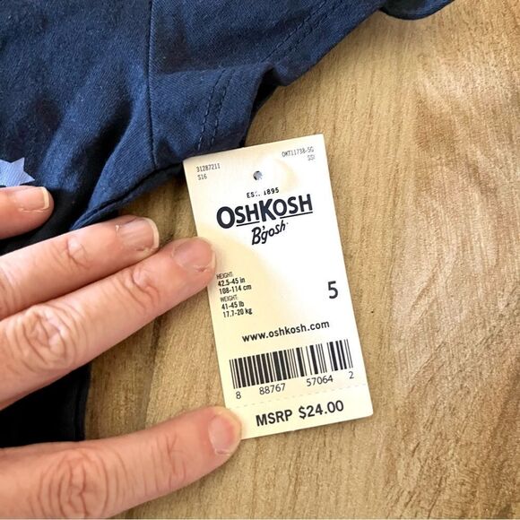 OSHKOSH B’GOSH Short Sleeve “CELEBRATE!” Tee Shirt Size 5 - Picture 5 of 5